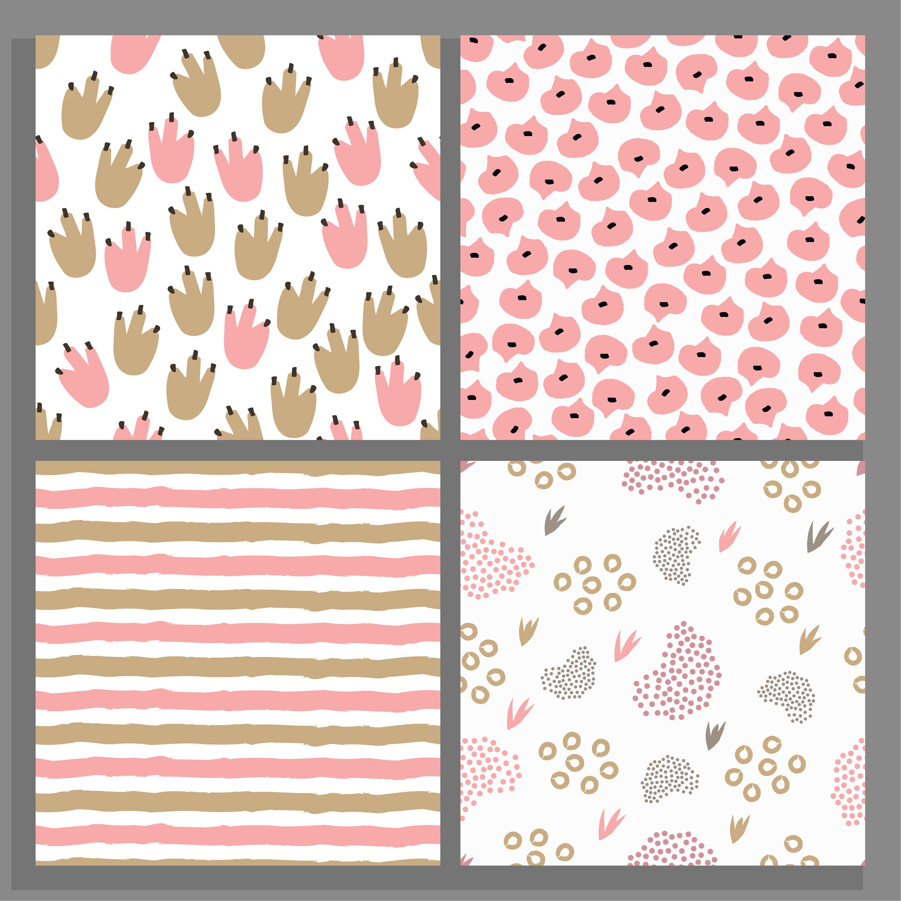 12 Neutral Floral Digital Paper Set, Seamless Textures, Flower Patterns ...