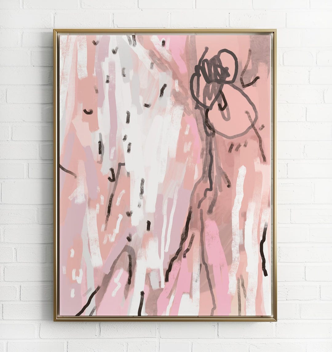 Pink Abstract Art Print, Modern Floral Watercolor Wall Decor - Etsy