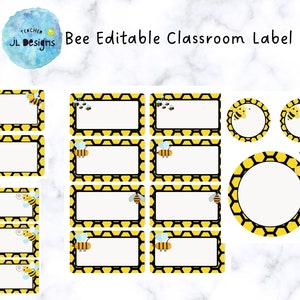 BEE Classroom Label, Name Plate, Digital Download and Printable, Teacher Supplies, Classroom Decor.