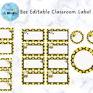 BEE Classroom Label, Name Plate, Digital Download and Printable, Teacher Supplies, Classroom Decor.