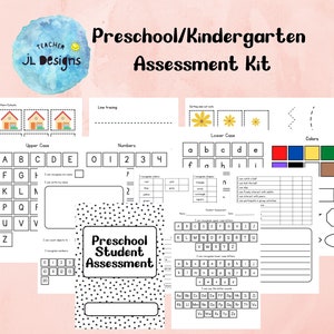 Pre School and Kindergarten Assessment Kit | Forms Printable Assessment Sheets  forms elementary students bundle - Instant download