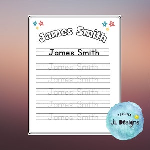 Editable Name Template | Name Work Sheet| Instant Download| Trace Your ...