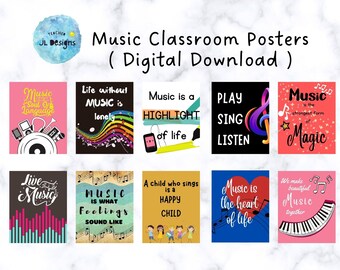 Music Quotes Classroom Posters | Wall Decor | Instant download |