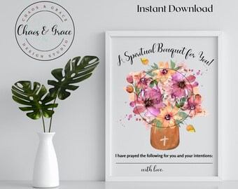 Spiritual Bouquet Printable, Spiritual gift, Prayer Card, Catholic gift, Catholic prayer card printable, Catholic priest gift
