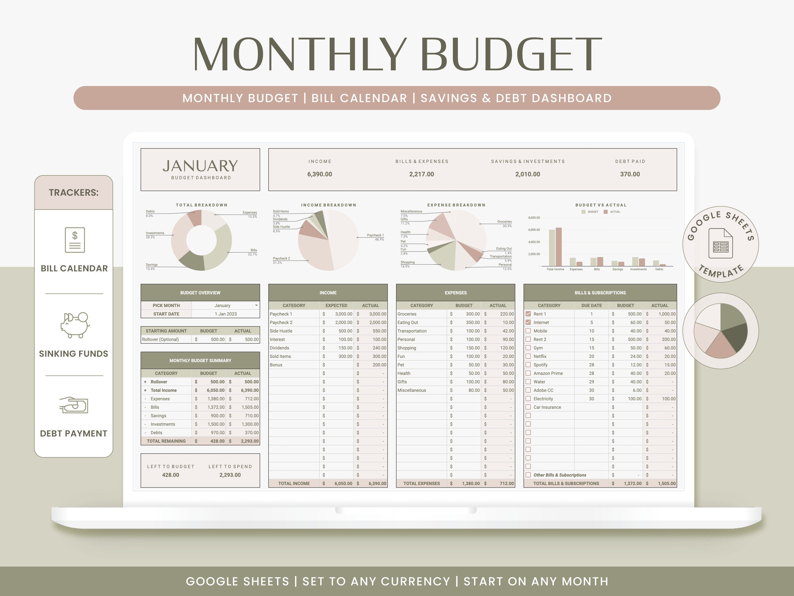 Budget Spreadsheet for Mac - Etsy