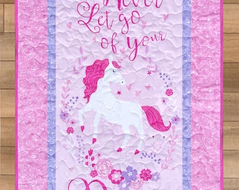 Handmade Unicorn Quilt, Girl Unicorn Quilt, Unicorn Baby Quilt, Unicorn Toddler Quilt, Baby Shower Gift, Baby Shower Quilt, Baby Girl Gift