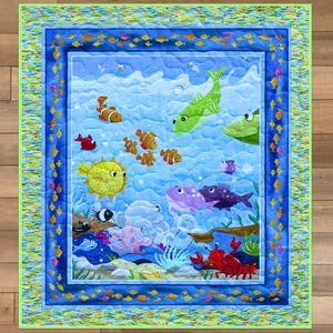Ozean Tiere Quilt, Handgemachte Ozean Thema Quilt, Ozean Kinderzimmer, Baby Quilt, Baby Shower Quilt Geschenk, Zählen Baby Quilt, Wal Baby Quilt