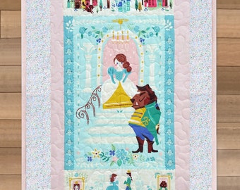 Beauty and the Beast Quilt, Beauty and the Beast Themed Quilt, Quilt with Beauty and the Beast, Beauty and the Beast Gift, Handmade Quilt