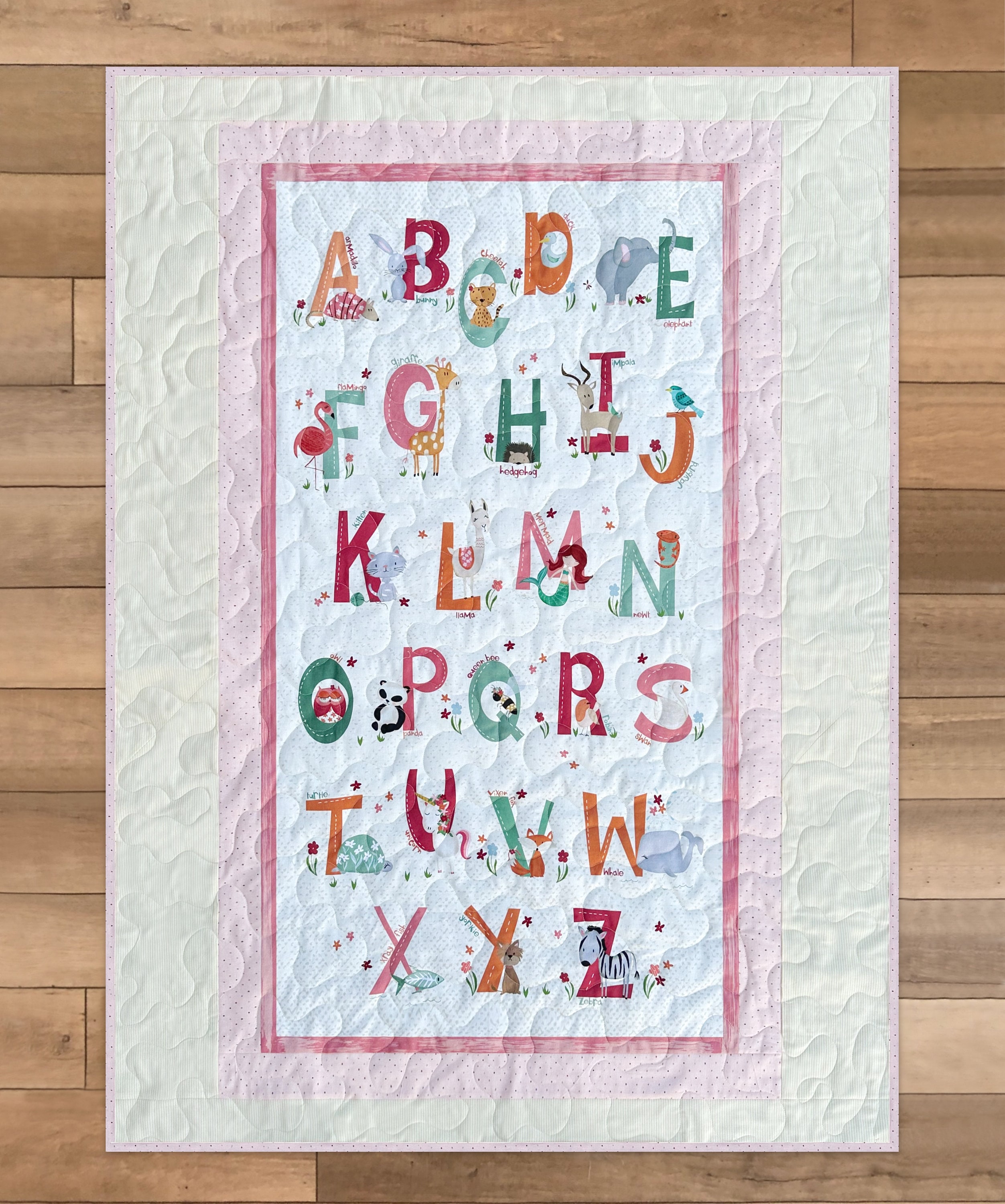 Alphabet baby quilt sale