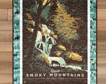Courtepointe du parc national, cadeau parc national, parc national des Great Smoky Mountains, courtepointe des Great Smoky Mountains, déco parc national