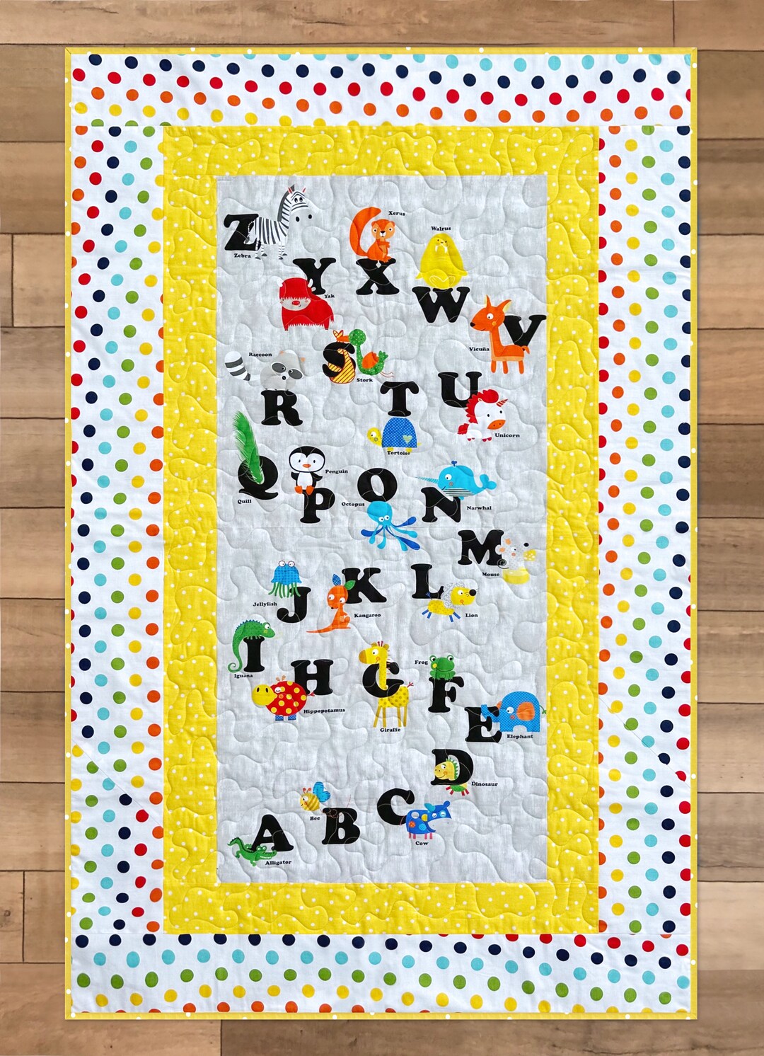 CLEARANCE ITEM! Abc Baby Quilt, Abc Baby Gift Idea, Baby Shower Quilt ...