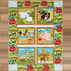 Baby Farm Quilt, Farm Themed Baby Quilt, Farm Toddler Quilt, Farm Animal Quilt, Farm Theme Nursery, Baby Shower Quilt, Baby Shower Gift