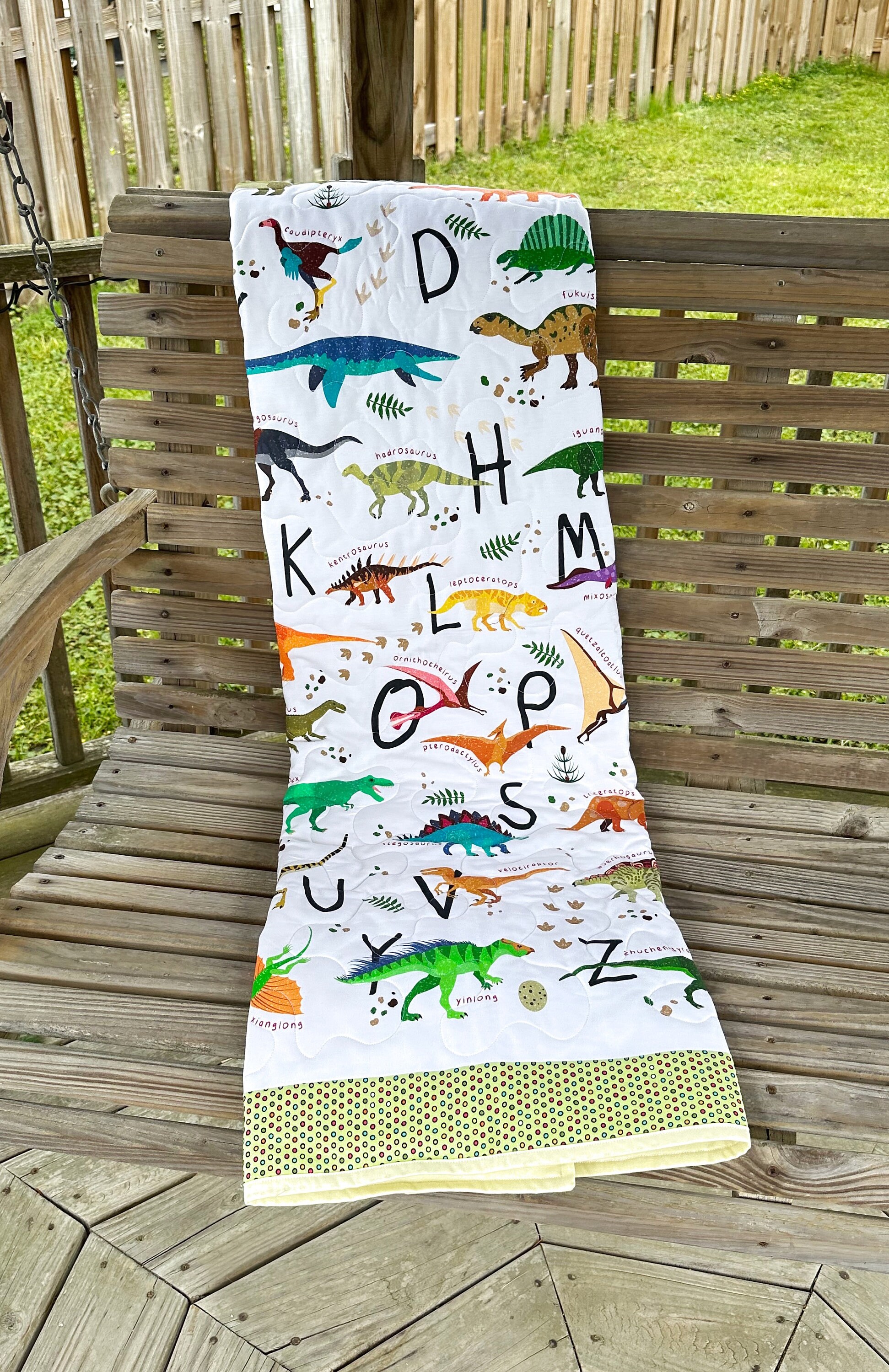 Dinosaur Baby Quilt Baby Dinosaur Quilt Dinosaur Toddler Etsy