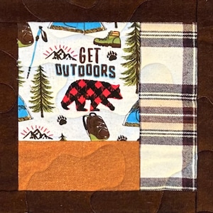Cabin Lap Quilt, Flannel Cabin Quilt, Cabin Quilt, Quilt Cabin design, Winter Cabin Quilt, Flannel Patchwork Quilt, Flannel Camp Quilt