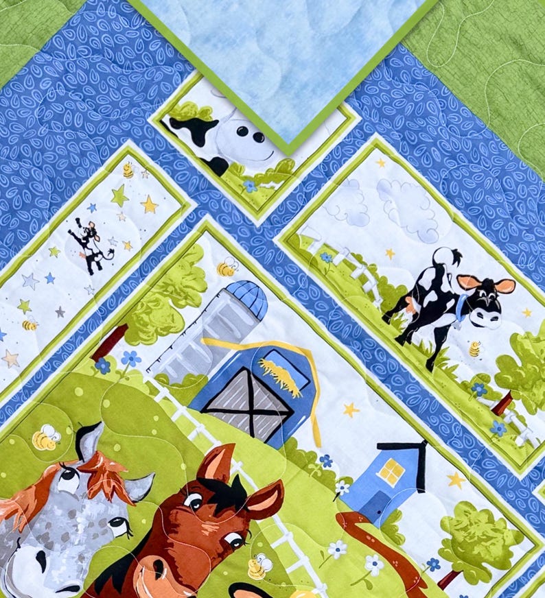 Farm Animals Baby Quilt for Farm Nursery - Etsy