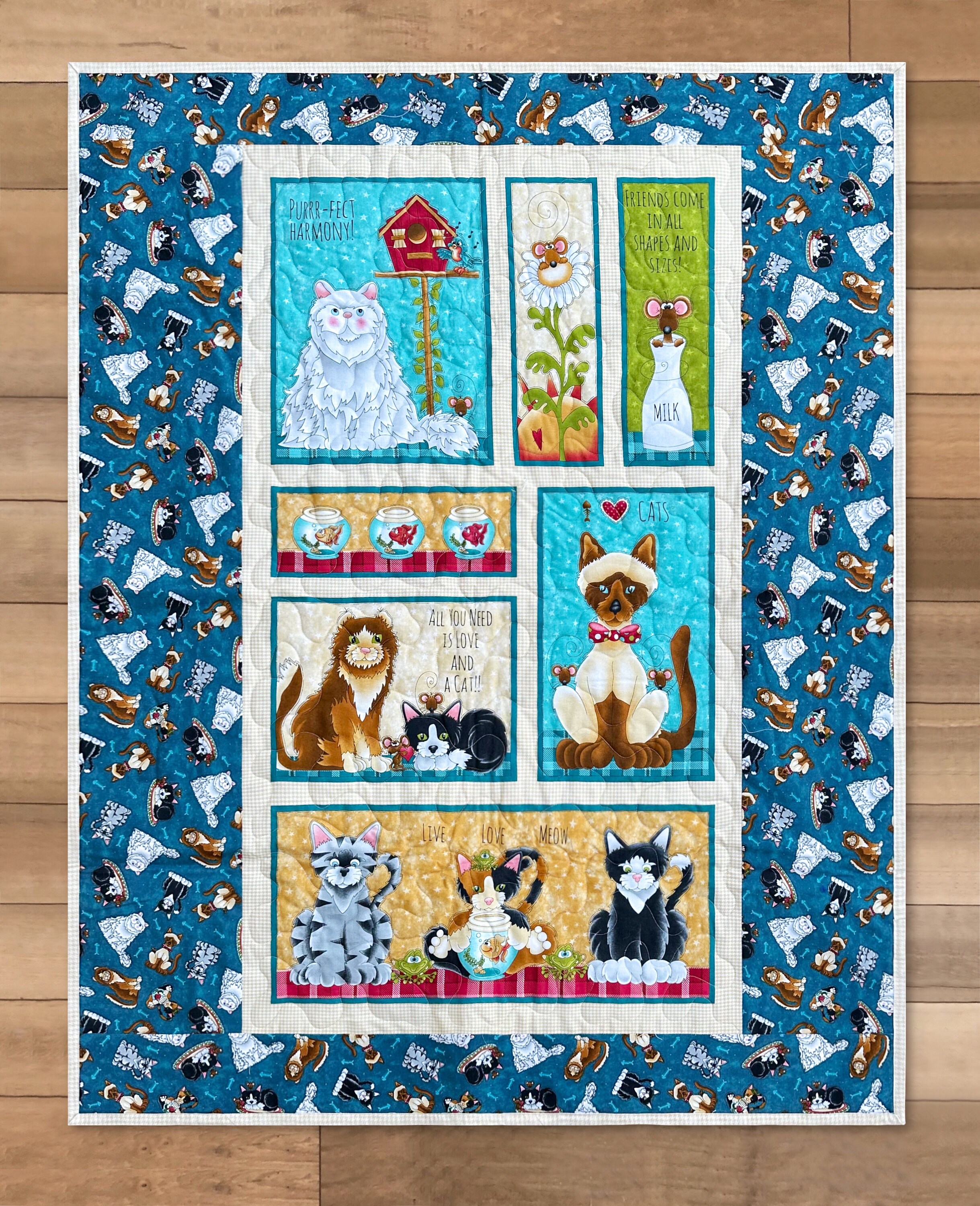 Cat Lap Quilt Cat Lover Lap Quilt Quilt With Cats Mother Etsy