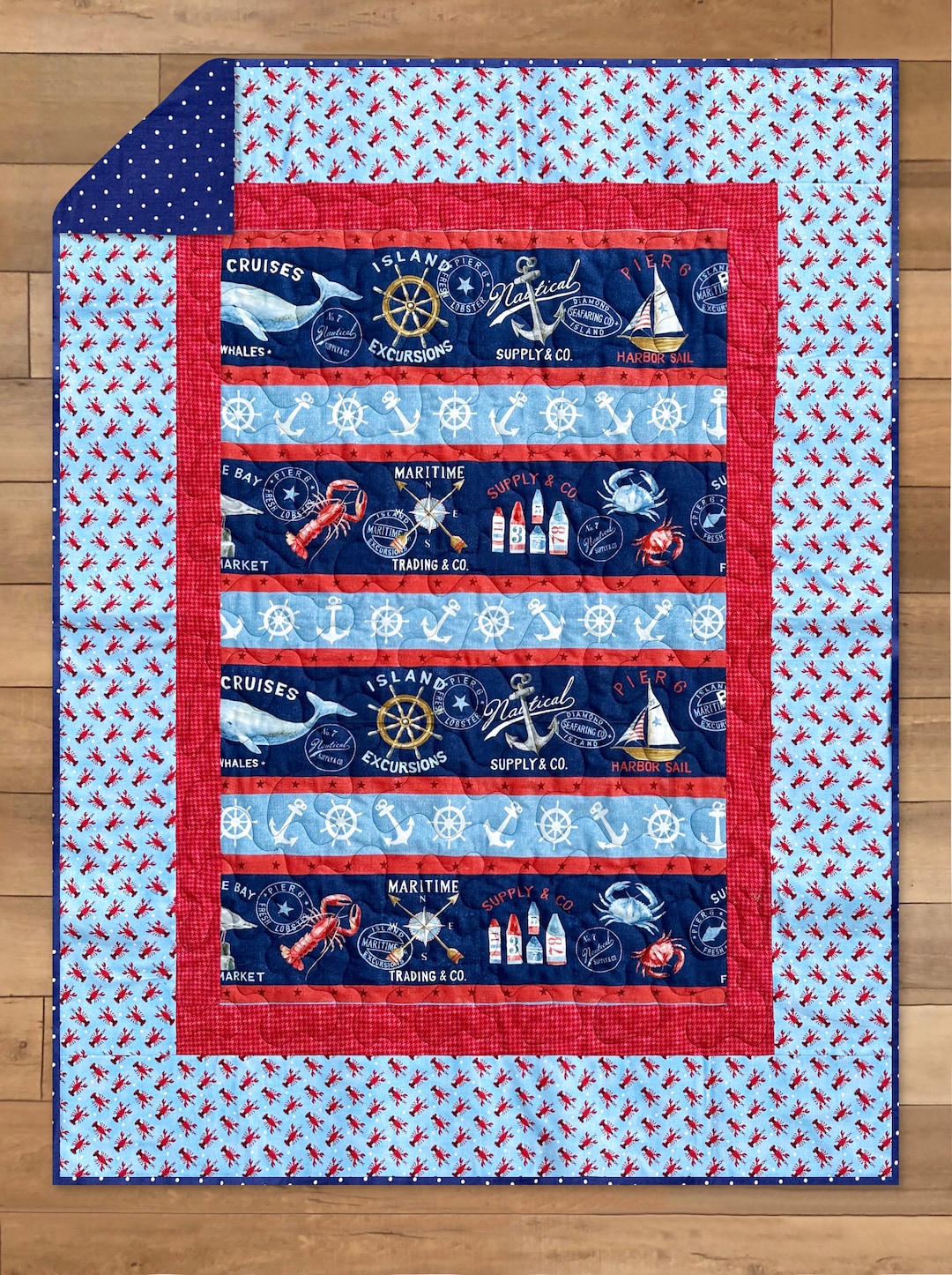 Nautical Themed Quilt Nautical Lap Quilt Sailing Theme Gift Etsy