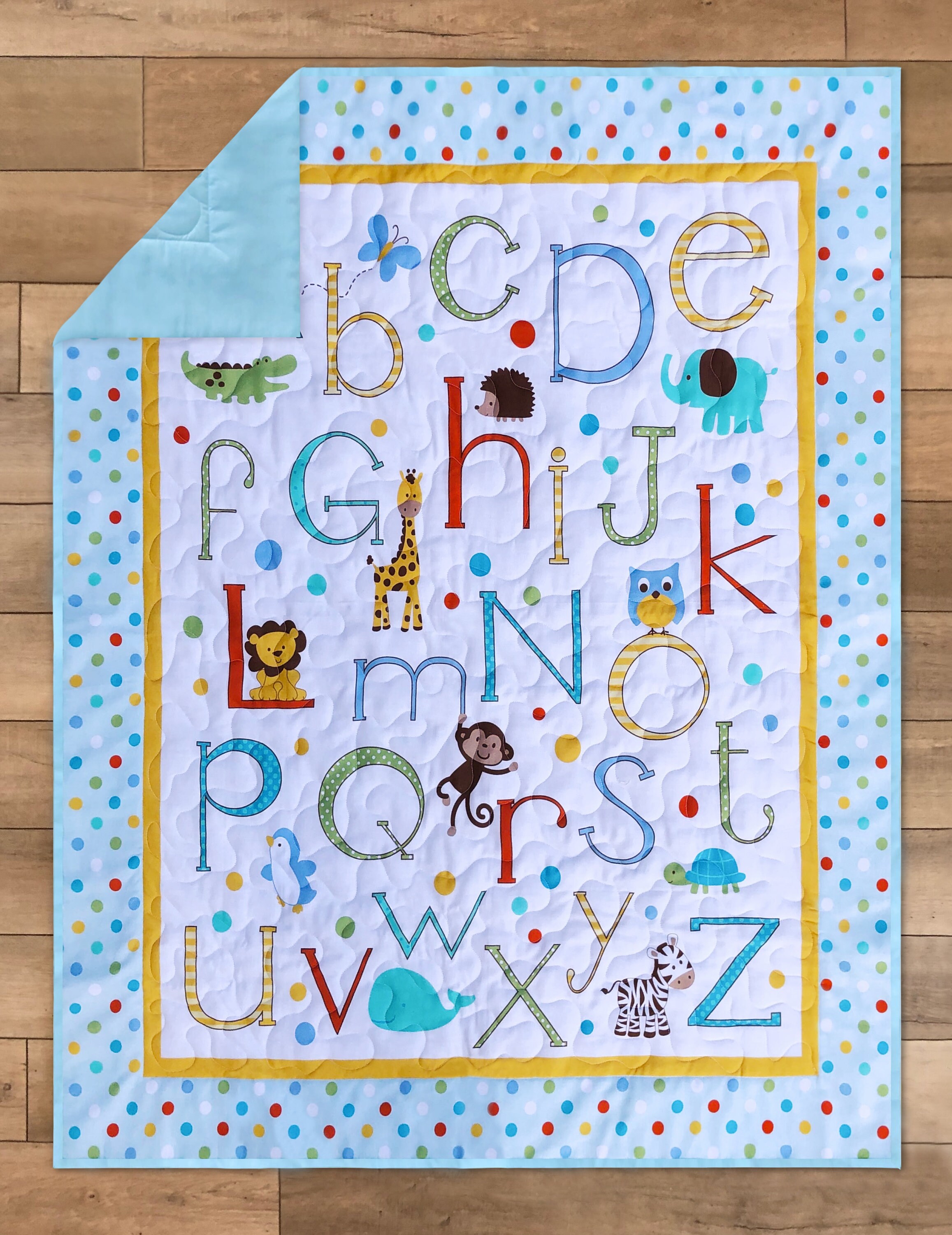 Handmade Alphabet Quilt Gender Neutral Baby Quilt Gender Etsy