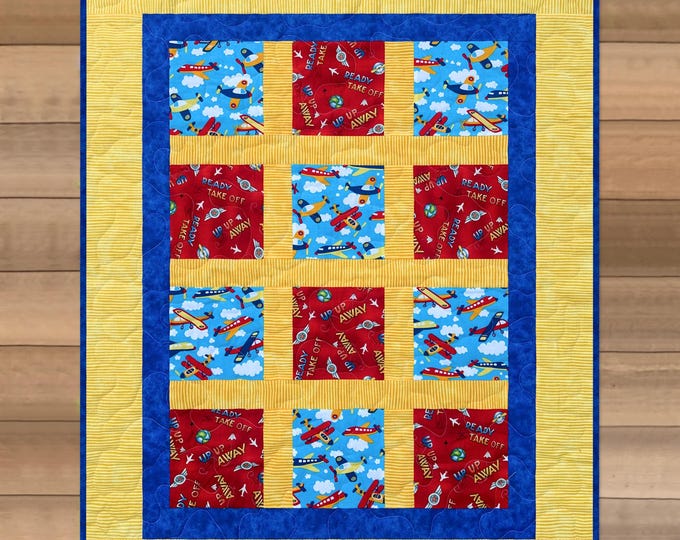 Airplane in Clouds Baby Quilt Pattern - Etsy Canada