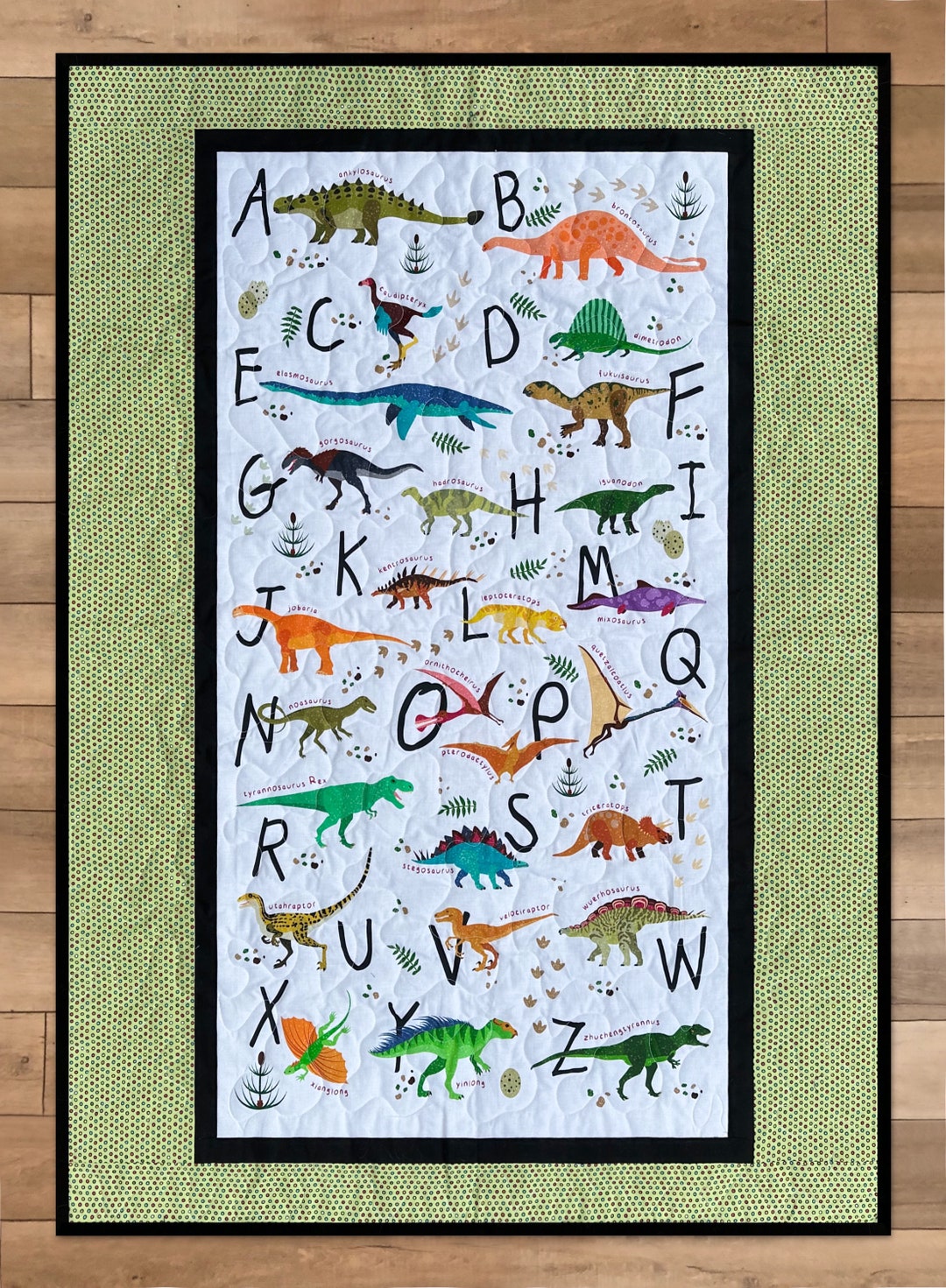 Dinosaur Baby Quilt, Baby Dinosaur Quilt, Dinosaur Toddler Quilt