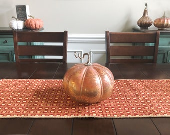 Fall Table Runner with Gold Pumpkins