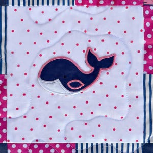 Ocean Animals Quilt, Baby Girl Nautical Quilt, Ocean Nursery, Baby Quilt, Baby Shower Quilt Gift, Nautical Baby Girl Gift, Whale Baby Quilt