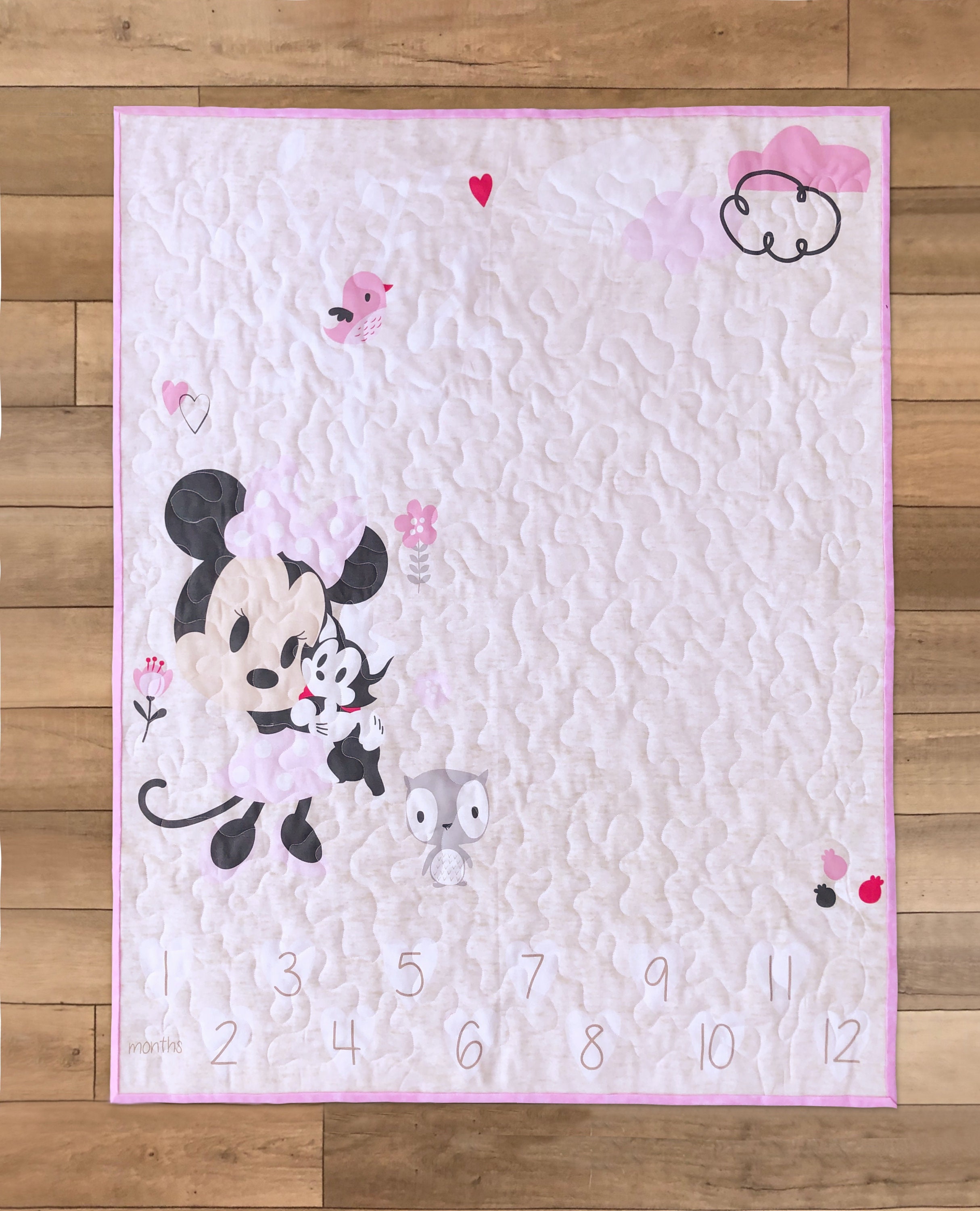 Baby Milestone Quilt, Minnie Milestone Quilt, Minnie Nursery Theme