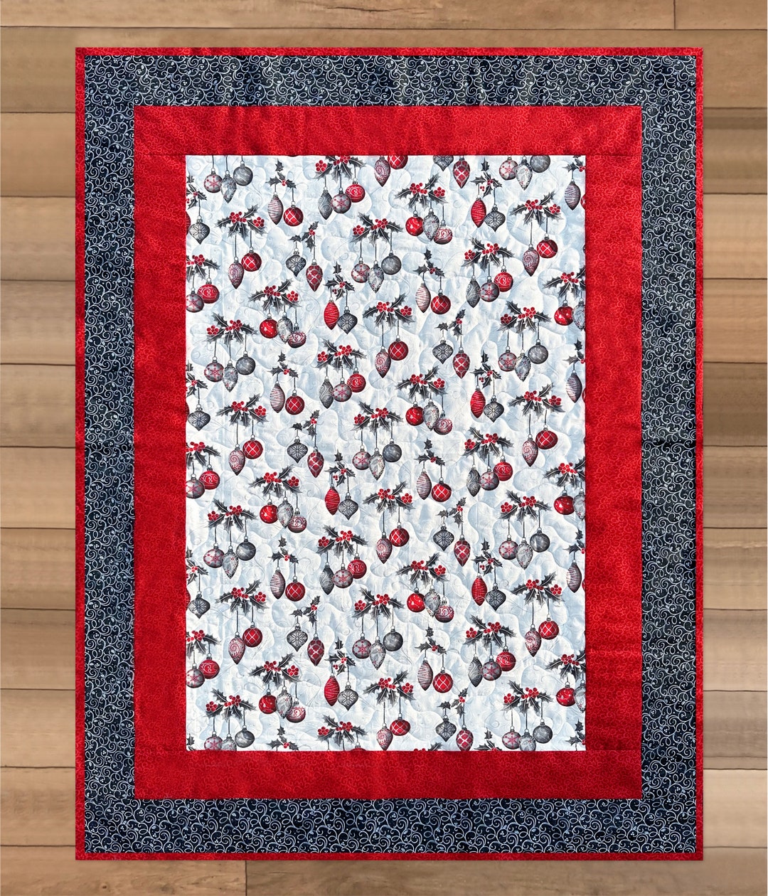 Christmas Quilt Handmade Christmas Quilt Red Christmas Etsy