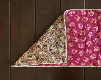 Quilted Thanksgiving Table Runner with Turkeys