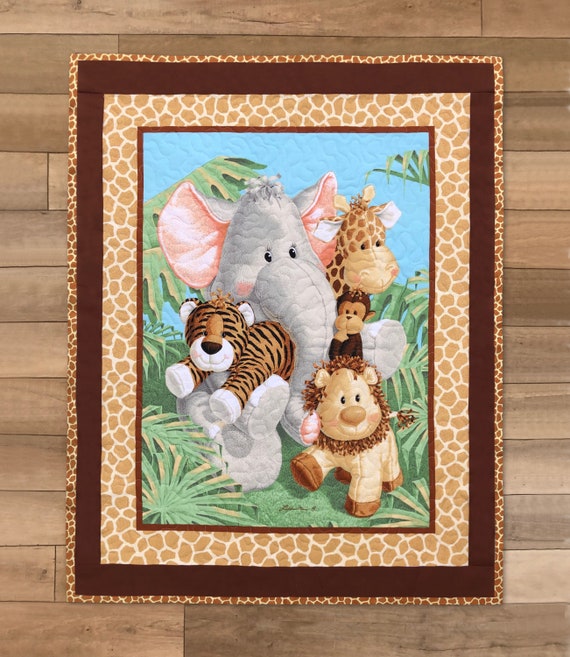 Baby Jungle Quilt Gender Neutral Quilt Jungle Toddler Quilt Etsy