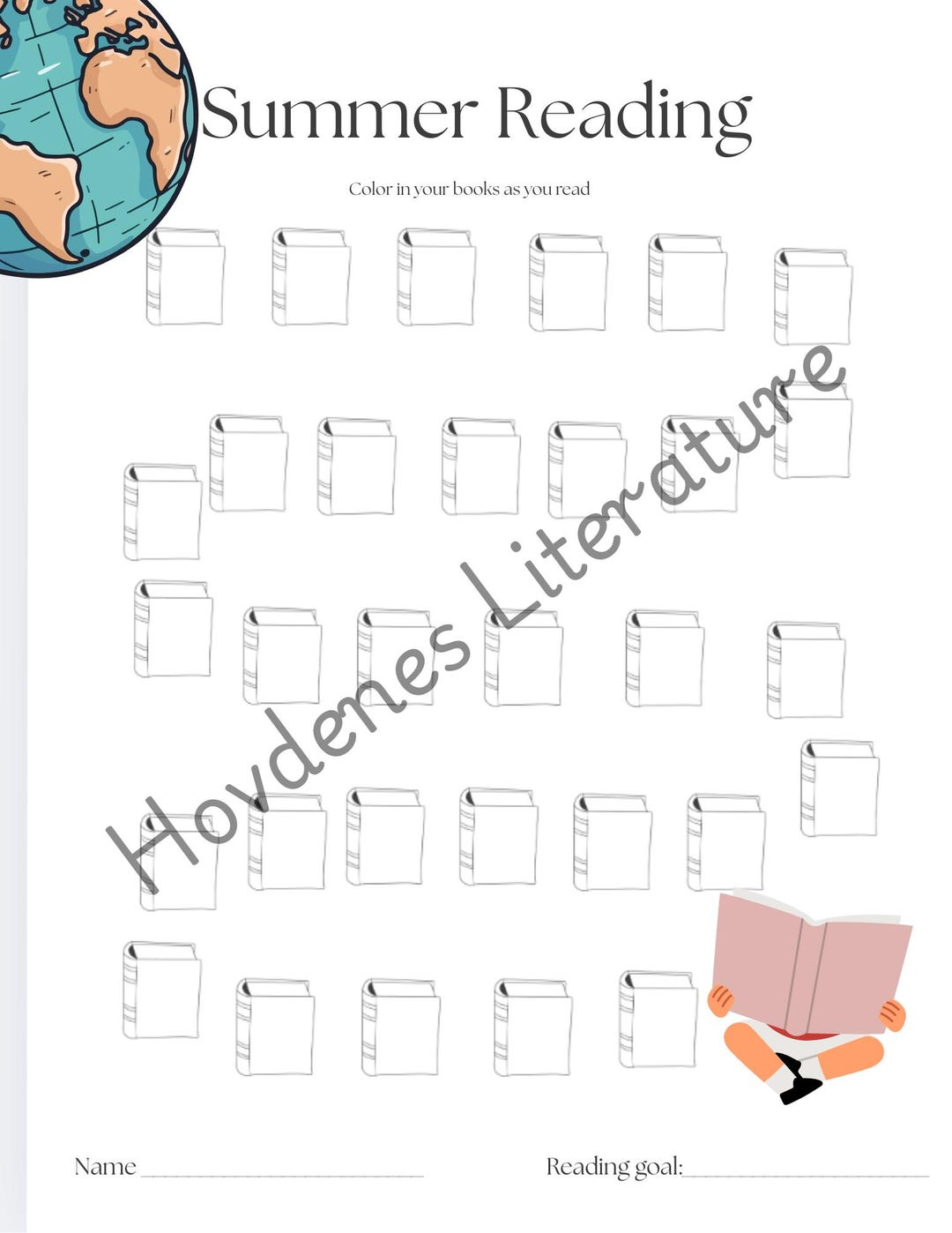 Kids Reading Tracker Printable | Summer Reading Log PDF for Homeschool ...