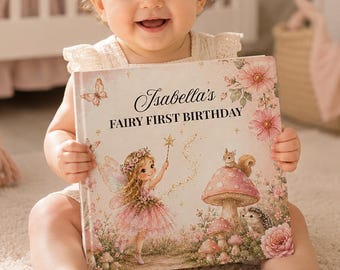 Personalized Fairy First Birthday Book, Custom Girl Birthday Gift, Keepsake Storybook, 1st Birthday Book for Baby Girl