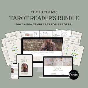 Ultimative Tarot Reader's Bundle Canva Vorlagen für Tarot Reader Tarot Spread Bibliothek Tarot Business Werbe Ebook Digitale Tarot Lesungen
