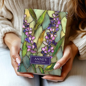 Cuaderno de notas para sermones color lavanda, cuaderno de oración personalizado, regalo para mujeres cristianas, regalo del Día de la Madre para ella.