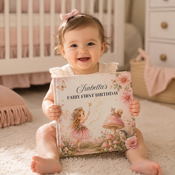 Personalized Fairy First Birthday Book, Custom Girl Birthday Gift, Keepsake Storybook, 1st Birthday Book for Baby Girl