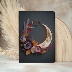 Autumn Moon Journal -  Lunar Witch Journal, Tarot Notebook, Gift for Her, Diary, Spellbook, Grimoire