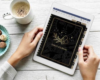Diario de Tarot Digital, Libro de Tarot, Diario, Semanal, Mensual, Anual, Para Adobe Reader, Goodnotes, Notability, Aprende Tarot, PDF Interactivo
