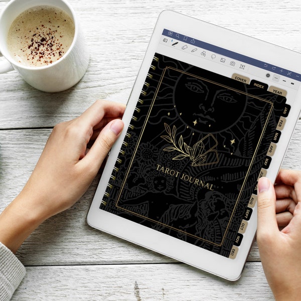Digital Tarot Journal, Tarot Workbook, Daily, Weekly, Monthly, Yearly, For Adobe Reader, Goodnotes, Notability, Learn Tarot, Interactive PDF