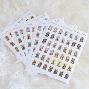 Pegatinas de tarot para diario de tarot, mini pegatinas de Rider Waite, álbum de recortes de tarot, estudio de tarot: ¡hasta 840 pegatinas!