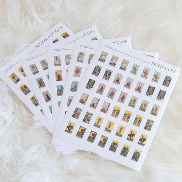 Tarot Stickers For Tarot Journaling, Mini Rider Waite Stickers Tarot Scrapbook Tarot Study - Up to 840 Stickers!