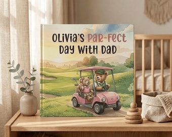 Personalized Golf Book With Childs Name, Father's Day Book, Custom Children's Golf Book, Par-Fect Day With Dad