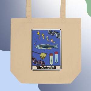 Zebrafish Tote Bag | Model Organism Tote | Danio rerio Tote Bag | Developmental Biology | Science Tote | Eco Tote Bag