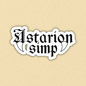Baldur&#39;s gate 3 astarion sticker, Astarion Simp vinyl sticker