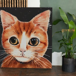 Cat Art Print, Digital Feline Wall Poster, Furry Friend Illustration, Cat Home Decor, Animal Print, Tabby Cat, Living Room, Office.