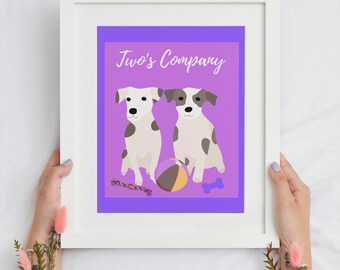 Ilustración de perro colorida: Impresión de arte canino moderno (descarga digital, 30 x 40 cm)