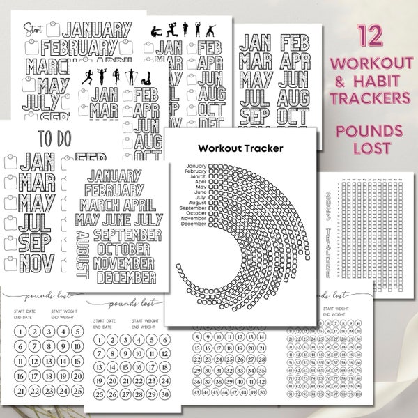 Workout Calendar Etsy