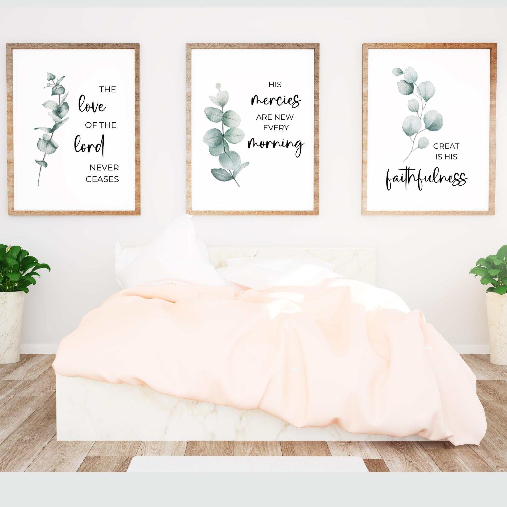 Lamentations 3:22-23 Printable Bible Verse Wall Art, His Mercies Are ...