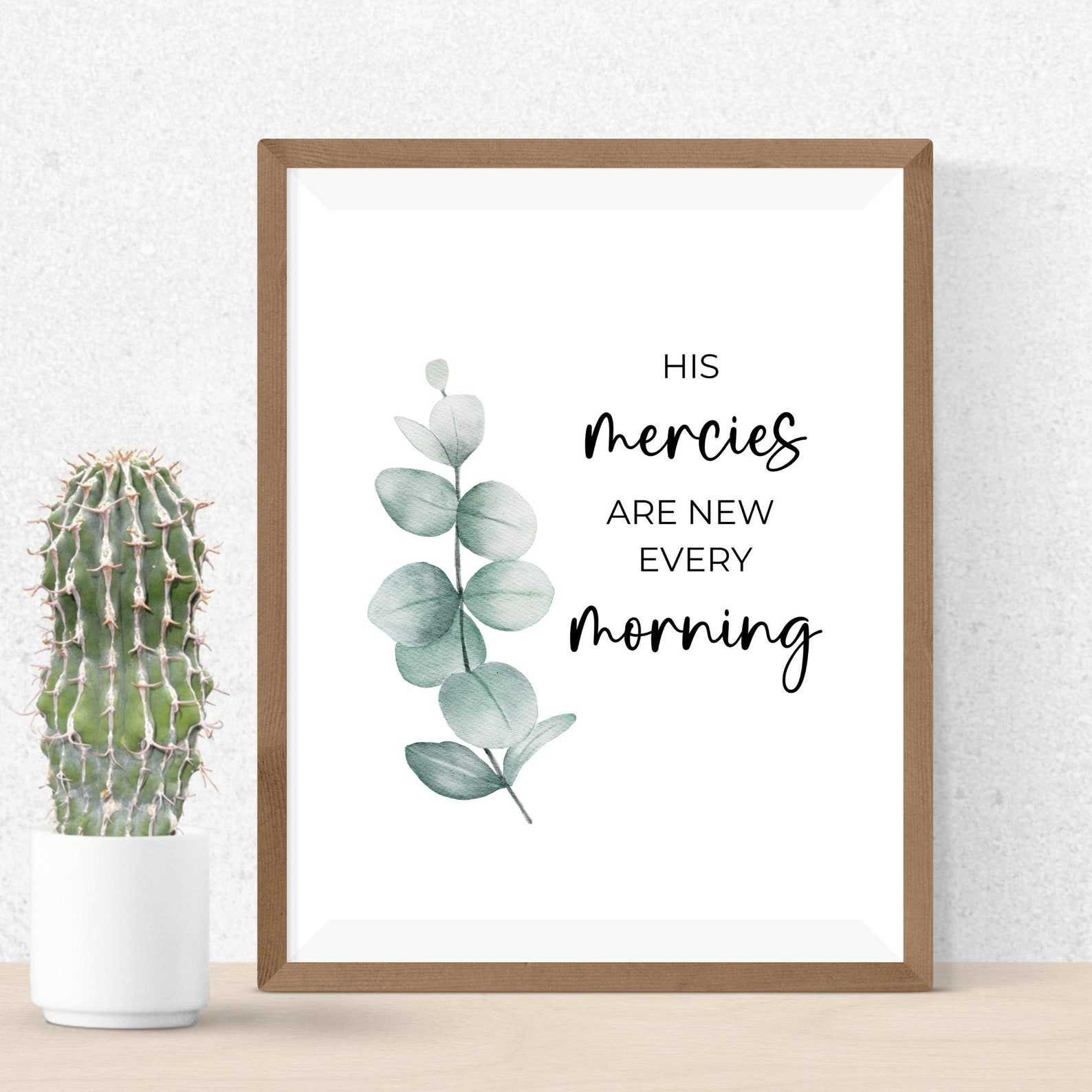 Lamentations 3:22-23 Printable Bible Verse Wall Art, His Mercies Are ...