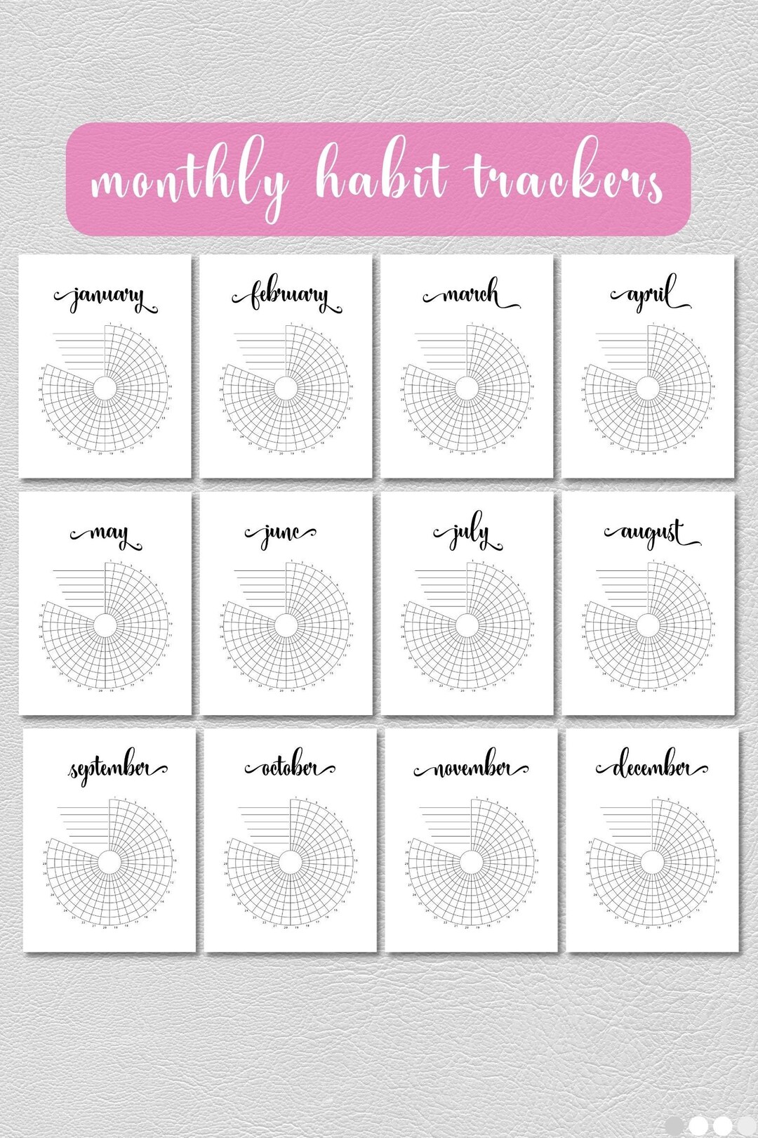 Routine Track Circle Daily Habit Tracker PDF in Sizes A5, A4, US Letter Habit Track ...