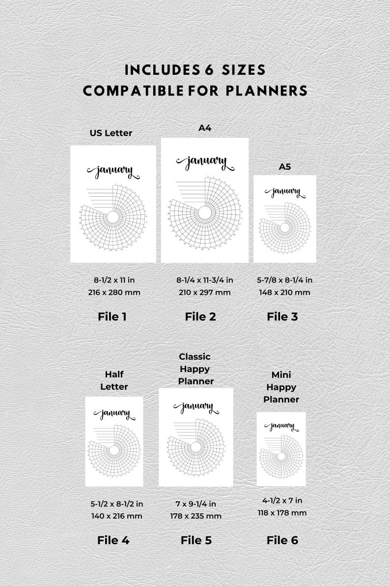 Circle Daily Habit Tracker PDF in Sizes A5, A4, US Letter Habit Track